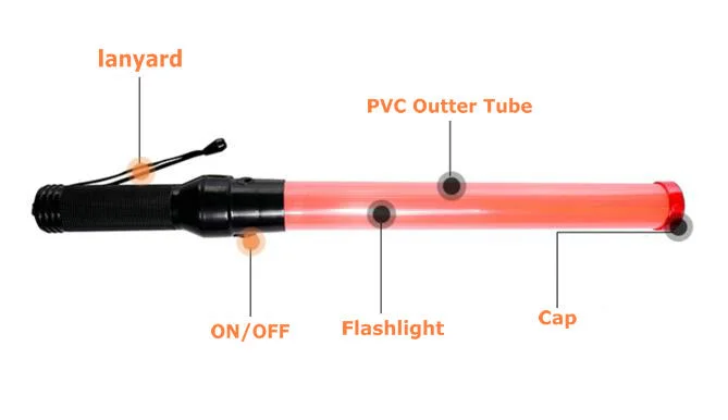 LED en plastique flashing d'urgence de la sécurité routière de la matraque pour le contrôle routier ferroviaire 8