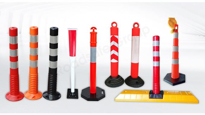 Avertissement de sécurité routière extérieur de 75 cm Pointe d'avertissement de circulation en plastique PU durable 1