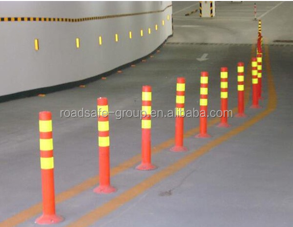 Avertissement de sécurité routière extérieur de 75 cm Pointe d'avertissement de circulation en plastique PU durable 17