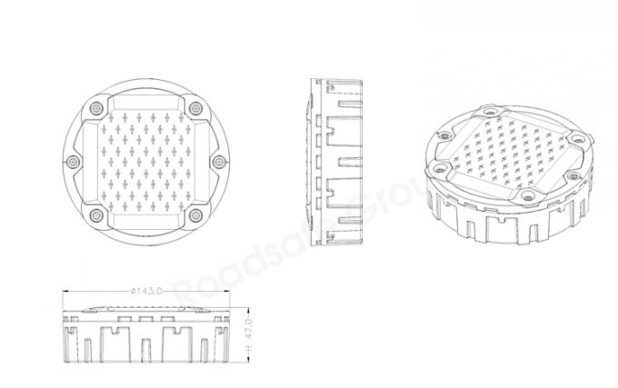 L'aluminium rond clignotant LED incrusté œil de chat sans fil sous-sol de la chaussée de marquage de la lumière de la route solaire 1